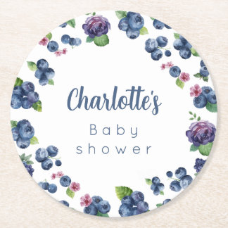 Personalised Berry Sweet Baby Shower Paper Coaster