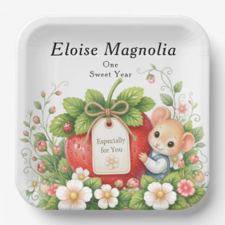 Personalised Berry Sweet Square Birthday Plate