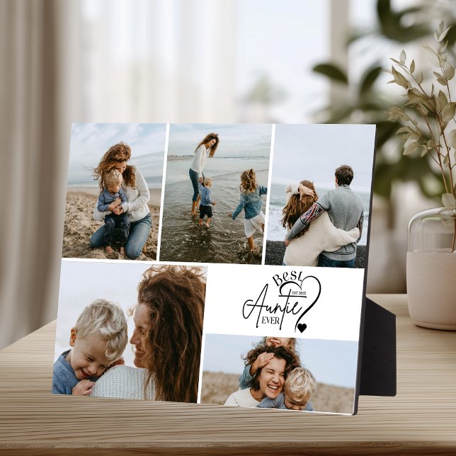 Personalised Best Aunt Photo Collage Plaque (Creator Uploaded)