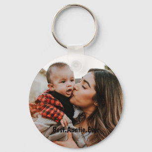 Personalised Best Auntie Ever Custom Photo Key Ring