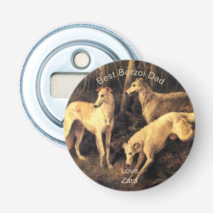 Personalised Best Borzoi Dad Bottle Opener