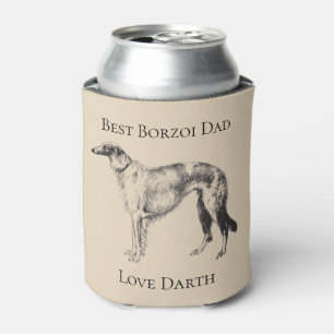 Personalised Best Borzoi Dad Can Cooler
