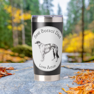 Personalised Best Borzoi Dad Insulated Tumbler
