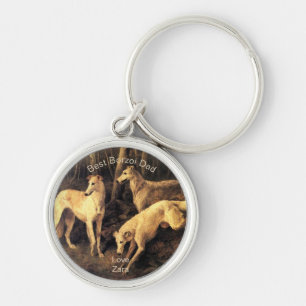Personalised Best Borzoi Dad Key Ring
