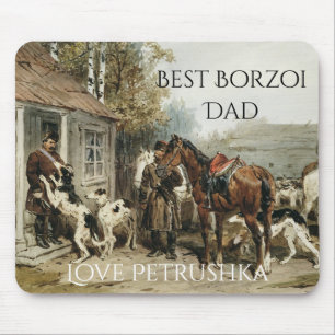 Personalised Best Borzoi Dad Mouse Pad