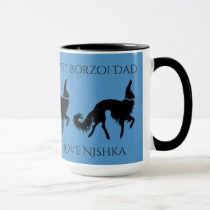 Personalised Best Borzoi Dad Mug
