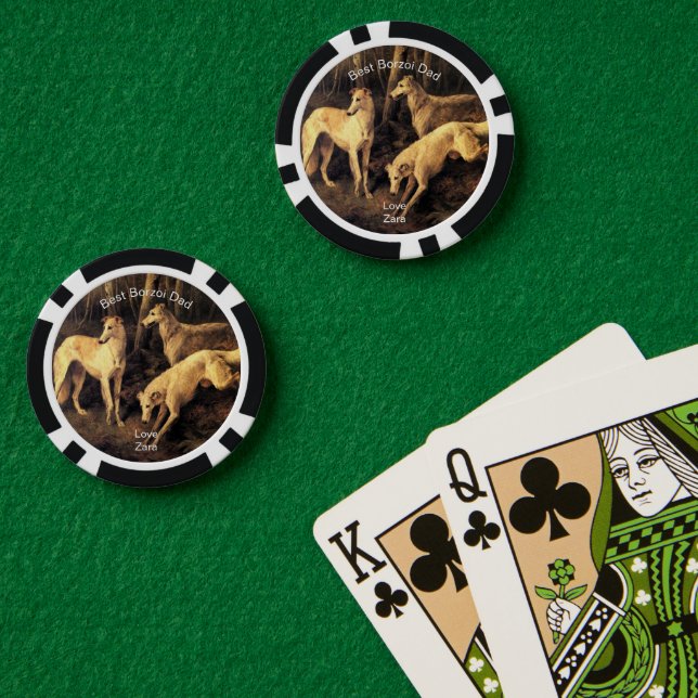 Personalised Best Borzoi Dad Poker Chips (Poker Table (Double))