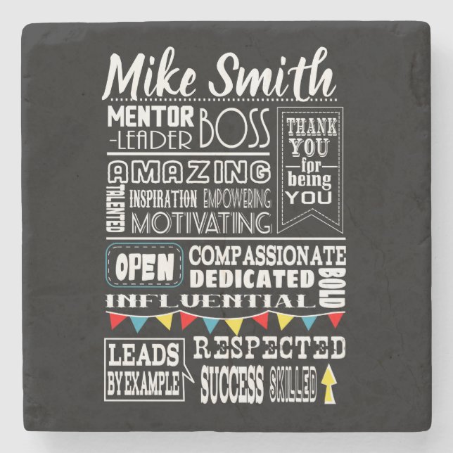 personalised Best Boss Appreciation Gift  Coaster (Front)