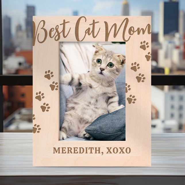 Personalised Best Cat Mum Etched Frames (Creator Uploaded)