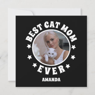 Personalised Best Cat Mum Ever Custom Photo  Card