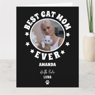 Personalised Best Cat Mum Ever Custom Photo Card