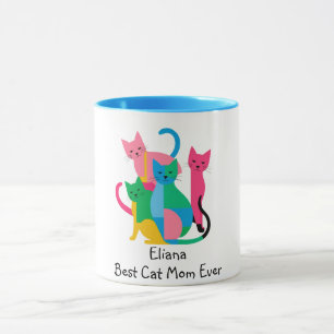 Personalised Best Cat Mum Ever Mug