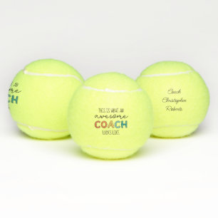 Personalised Best Coach Ever Awesome Coach Gifts Tennis Balls
