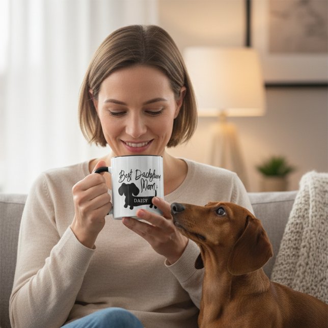 Personalised Best Dachshund Mum Mug (Personalized Best Dachshund Mom Coffee Mug)