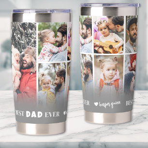 Personalised Best Dad 8 Photo Collage Father Insulated Tumbler