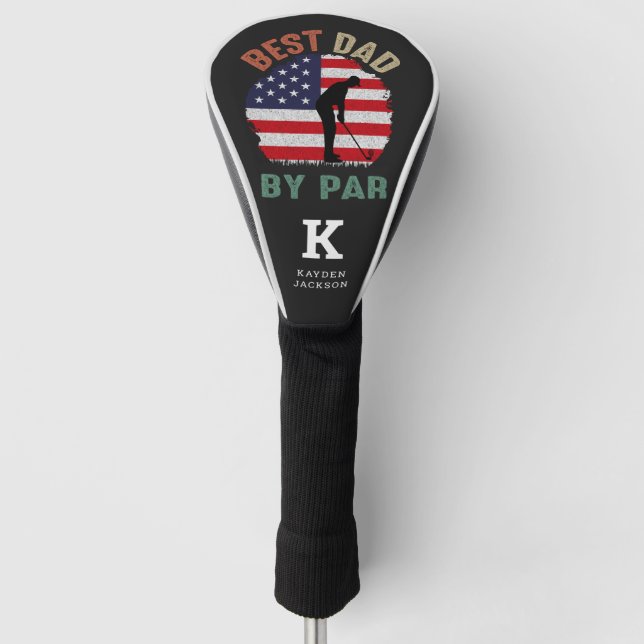 Personalised 'Best Dad By Par'  Golf Head Cover (Front)