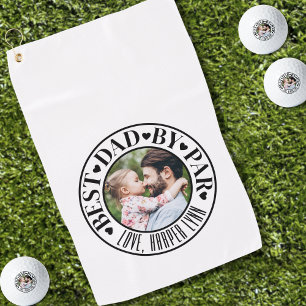 Personalised Best Dad By Par Photo Golf Towel