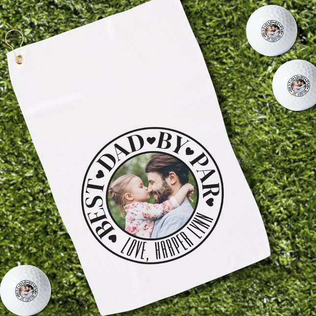 Personalised Best Dad By Par Photo Golf Towel (Personalized Best Dad By Par Photo Golf Towel )