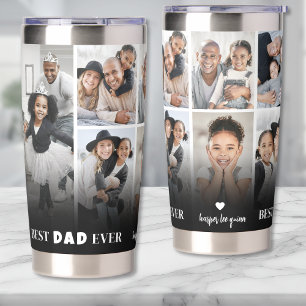 Personalised Best Dad Ever 8 Photo Collage Father Insulated Tumbler