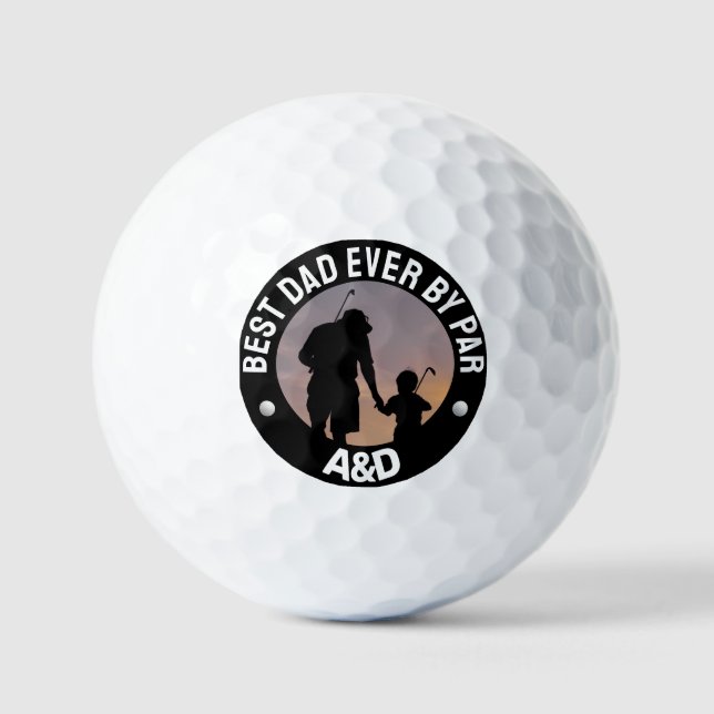  personalised  best Dad ever Custom Photo Golf Balls (Front)