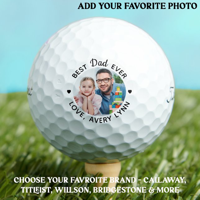 Personalised Best DAD Ever Custom Photo Titleist Golf Balls (Creator Uploaded)
