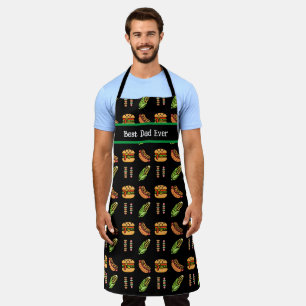 Personalised Best Dad Ever Cute Barbecue Foods Apron
