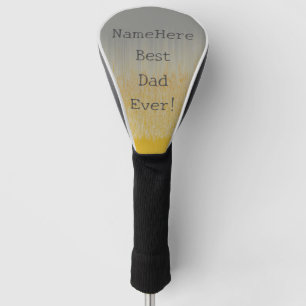 Personalised Best Dad Ever Gold Silver Modern Golf Head Cover