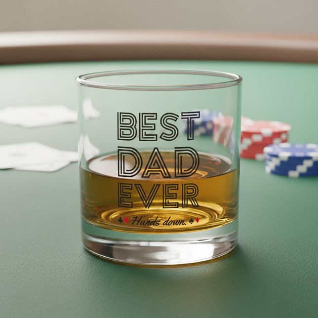 Personalised Best Dad Ever Hands Down Whiskey Glass (Creator Uploaded)