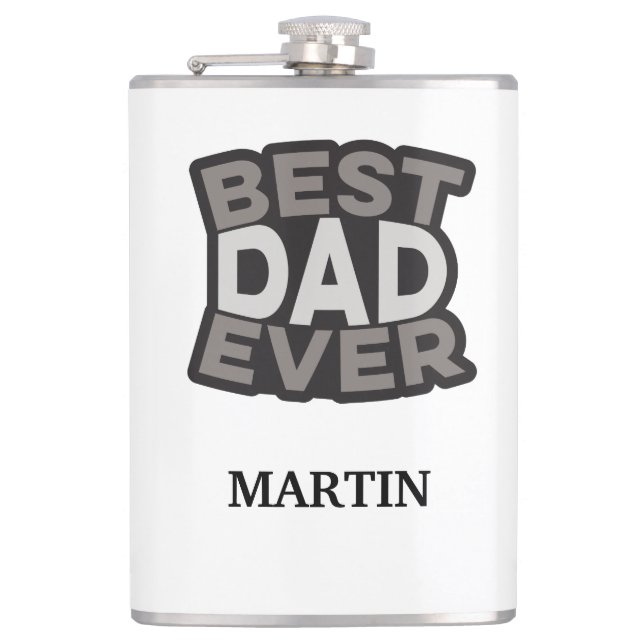 Personalised BEST DAD EVER Hip Flask (Front)