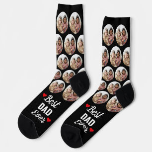 Personalised Best Dad Ever Kids Photo Black Socks