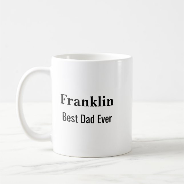 Personalised Best Dad Ever Monogrammed  Coffee Mug (Left)