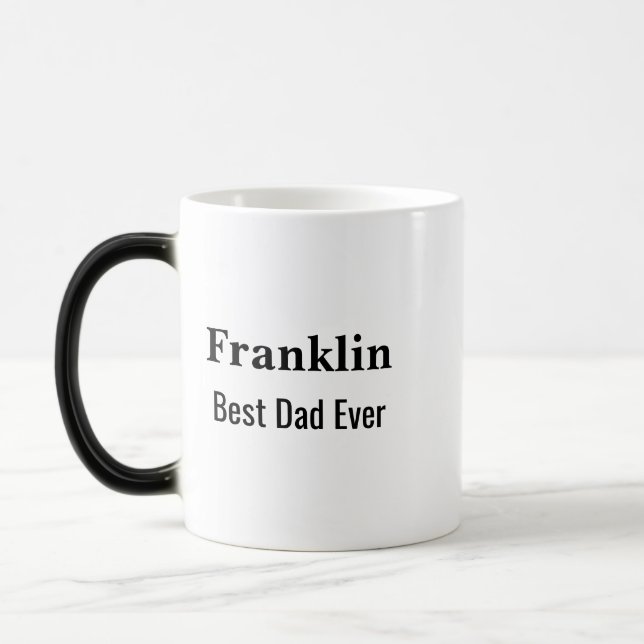 Personalised Best Dad Ever Monogrammed  Magic Mug (Left)