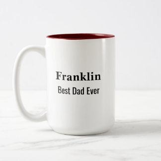 Personalised Best Dad Ever Monogrammed  Two-Tone Coffee Mug