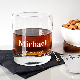 Personalised Best Dad Ever Monogrammed Whiskey Glass