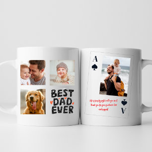 Personalised Best Dad Ever Photo Ace Card Coffee Mug