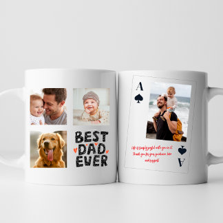 Personalised Best Dad Ever Photo Ace Card  Coffee Mug
