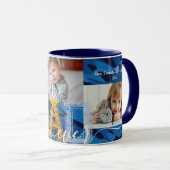 Personalised Best DAD Ever Photo Camo Navy Blue Mug (Front Right)