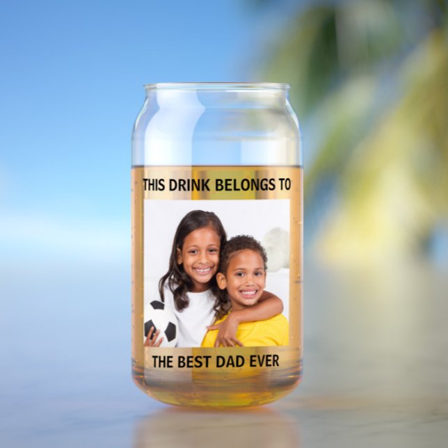  Personalised Best Dad Ever Photo Can Glass (Creator Uploaded)