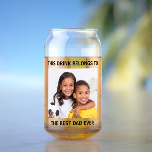  Personalised Best Dad Ever Photo Can Glass