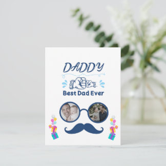 Personalised "Best Dad Ever" Photo Collage Card
