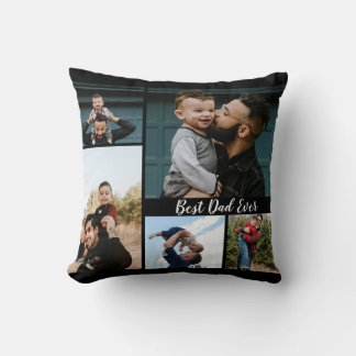 Personalised Best Dad Ever Photo Collage Cushion