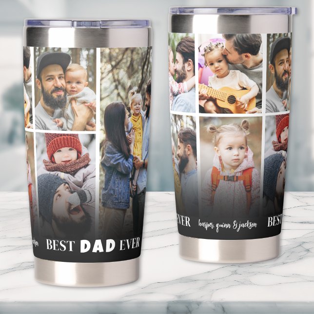Personalised Best Dad Ever Photo Collage Father Insulated Tumbler (Personalized Best Dad Ever Photo Collage Father Insulated Tumbler)