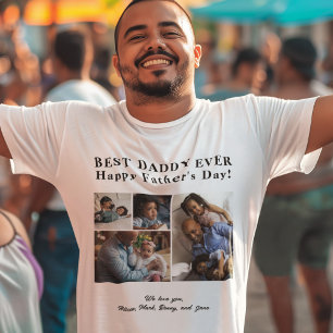 Personalised Best Dad Ever photo collage simple T-Shirt