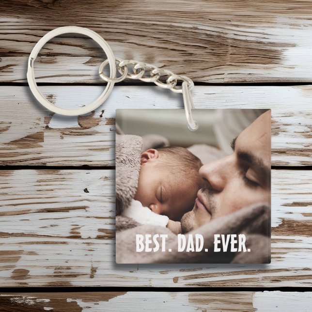 Personalised Best Dad Ever, Photo    Key Ring (Creator Uploaded)