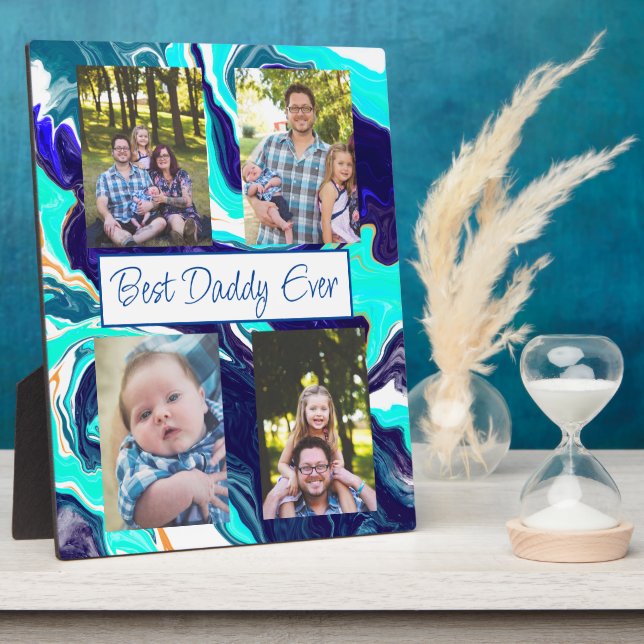 Personalised Best Dad Ever Photo Plaque (Side)