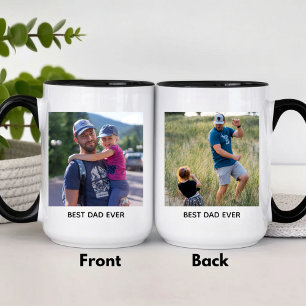 Personalised Best Dad Ever Photo Two-Tone Coffee Mug