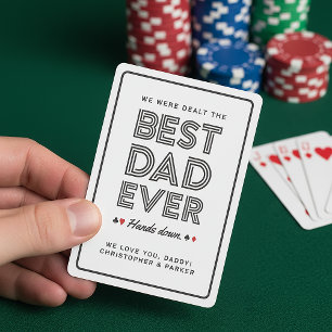 Personalised Best Dad Ever  Playing Cards