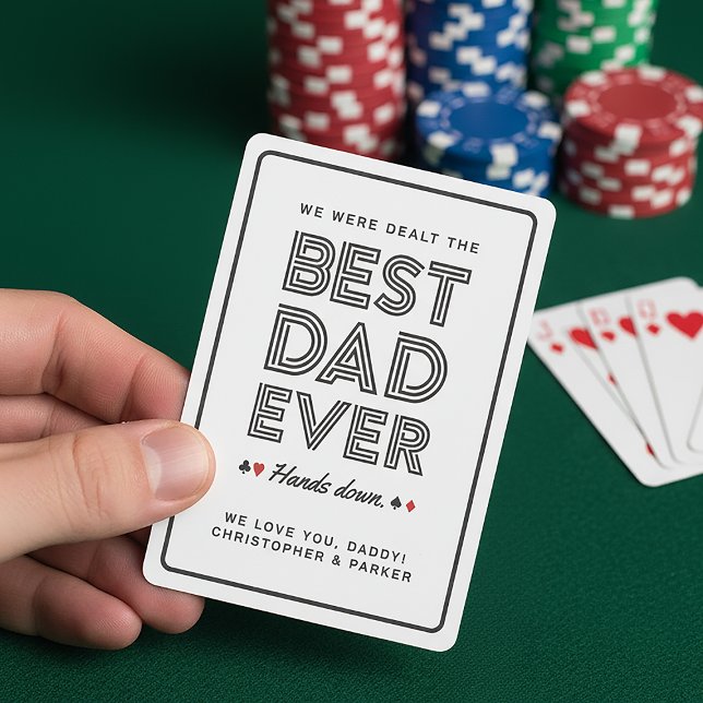 Personalised Best Dad Ever  Playing Cards (Creator Uploaded)