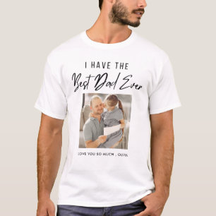 Personalised Best Dad Ever Typography Photo T-Shirt