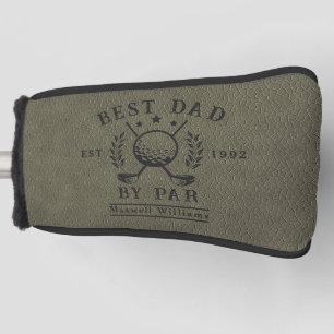 Personalised Best Dad Golf Army Green Head Putter Cover